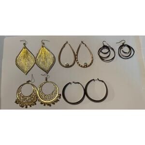 Lot of 5 Statement Dangle Earrings Mixes Styles All Wearable